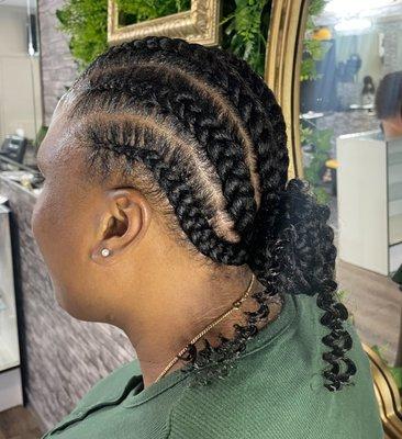 Stitch braid cornrows