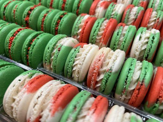 Thin Mint and Gingerbread Macarons