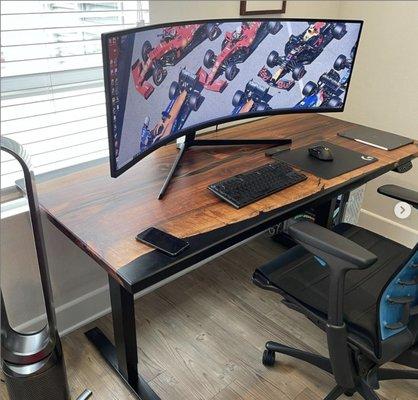 dual motor height adjustable gaming desk