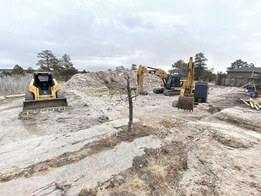 Jordan Excavating digging a foundation for a new custom home in Castle Rock, Colorado