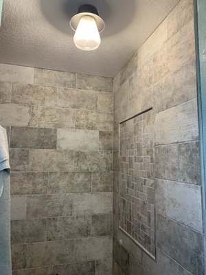 Mosaic wall in shower!