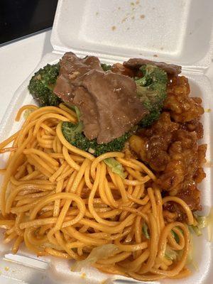 Combo B: beef broccoli and orange chicken