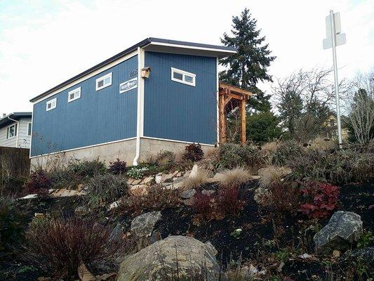 We built and maintain these beautiful drought tolerant rain gardens!