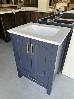 24" bath vanity navy blue