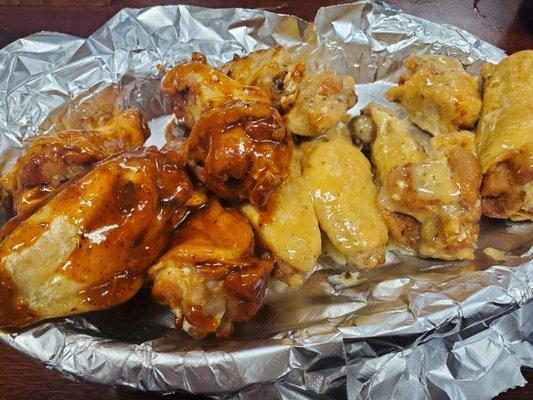 Jamaican Jerk and Garlic Parmesan wings