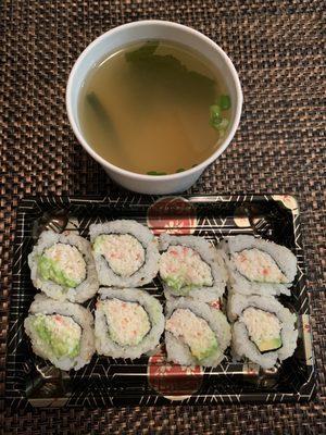 Miso Soup and California roll