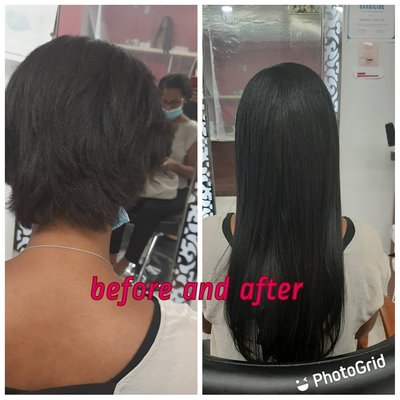 Before and After Micro Links Hair Extensions