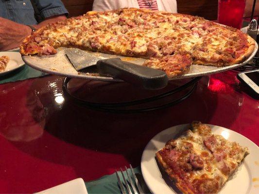 Huge, delicious pizza pie!