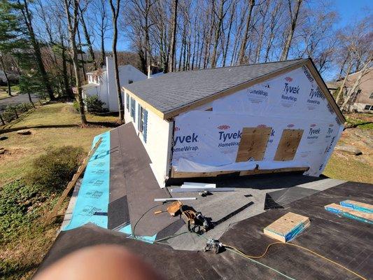 two story residential roof.