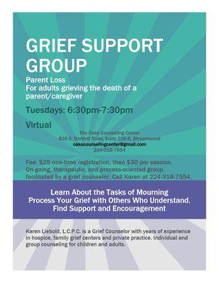 Grief Support Group: For Adults who experienced the Death of a Parent.