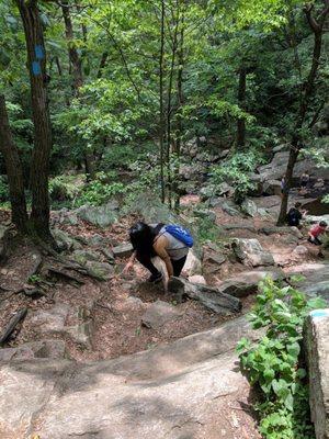 Climbing the rocks