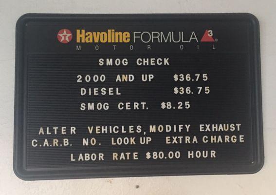 Smog Check Prices