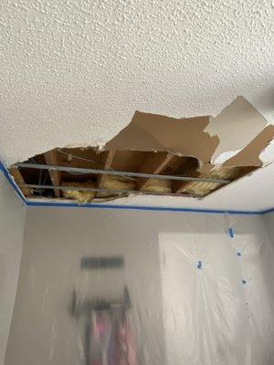 Ceiling repair before