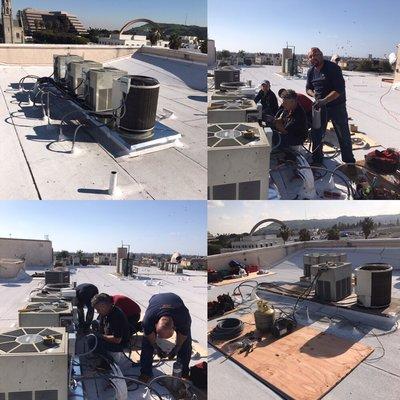 Apartment complex condensing units relocation to allow roof work to be done!