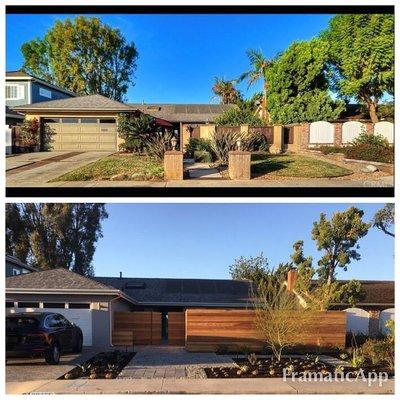 Before and After.  We went from the ugliest house on the street to the coolest.