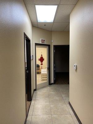 Hallway looking toward waiting room