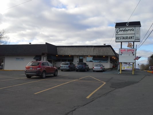 Cordaro's Restaurant front approach from east to west