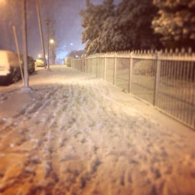 Front sidewalk after the severe snow. 2014