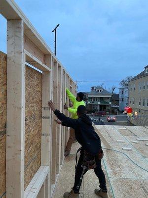 Mcj services LLC putting up walls for new home construction