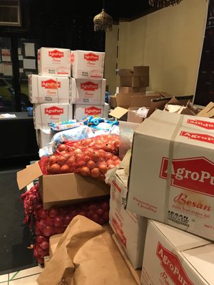 What was Jalsa Grill & Gravy's dining room is now People In Need's staging area for weekly food deliveries to over 250  families!