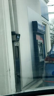 Drive up teller and ATM are TOO CLOSE to each other. Makes no damn sense