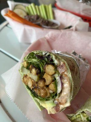 Vegan chickpea shawarma wrap... omg! Yum