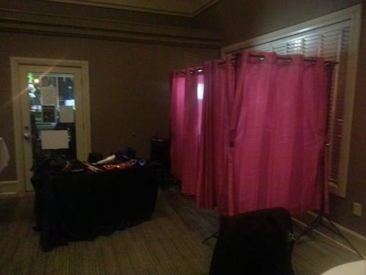 Photo Booth setup at wedding Reception at Canebrake Golf Course in Athens, AL