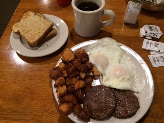 $3.49 breakfast special what a great deal and food in 6 min from being seated.