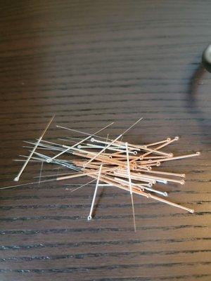 Acupuncture needles once removed. .