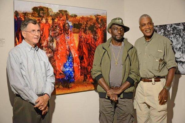 The Museum - Dr. Rich Goodwin, Bishop Manasseh Mankuleiyo and photographer George Ligon, at Mr. Ligon's First Encounters Exhibit