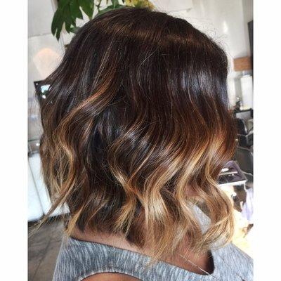 Caramel balayage and lob