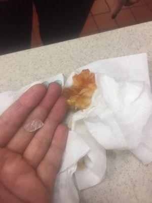 The object that I bit into while sharing hash browns with my 22 month old son! So thankful he didn't get that hash brown!