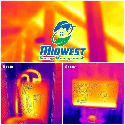 Thermal imaging collage showing energy loss