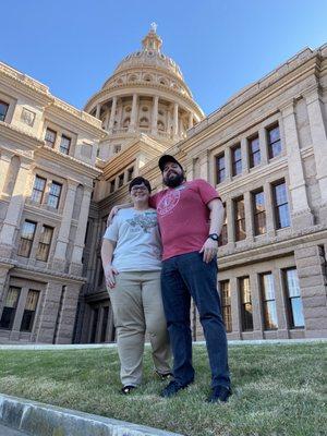 Our tour guide took this dramatic photo of my husband and I in front of the capital building.