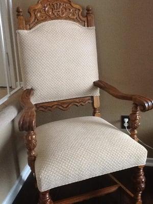 This is my chair after Sergio reupholstered/fixed the arms.  Amazing!!!