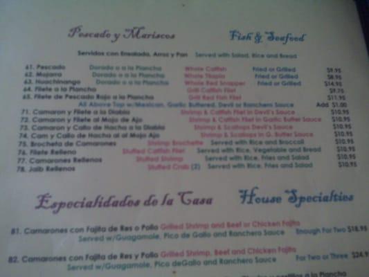 bi-lengua menu