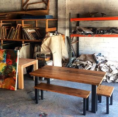 Wood. Steel. Benches