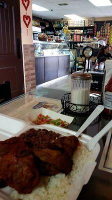 Stewed Pork, rice and beans