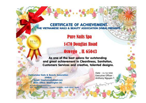 Congratulations Pure Nails Spa !