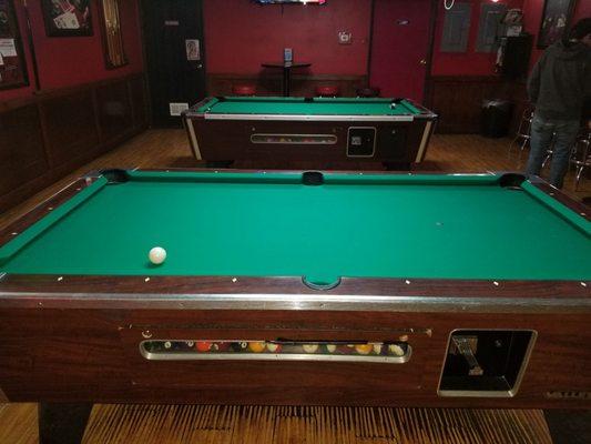 Two pool tables