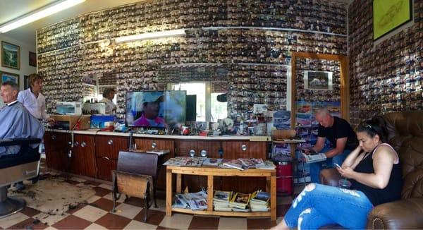 Scott has quite a few clients. Awesome, old school barber shop.