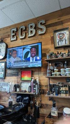 One of the decorative walls and live TV