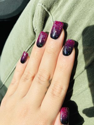 Ombré nails with sparkle