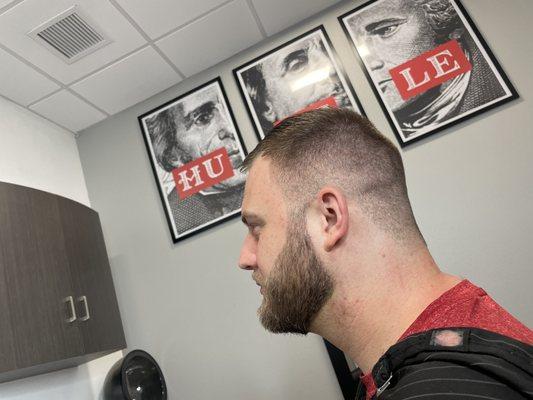 Fade and beard clean up #barber#ladybarber