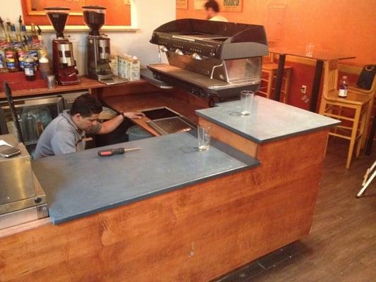 Concrete Espresso Bar countertops at Cafe La Taza - San Francisco, CA