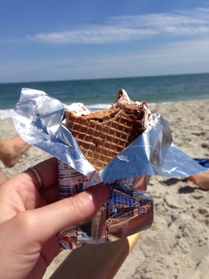 Choco taco on the beach. Doesn't get any better