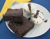 You can make these delicious brownies using Mrs. Glee's Gluten Free Decadent Brownie Mix.  Available online at Amazon.