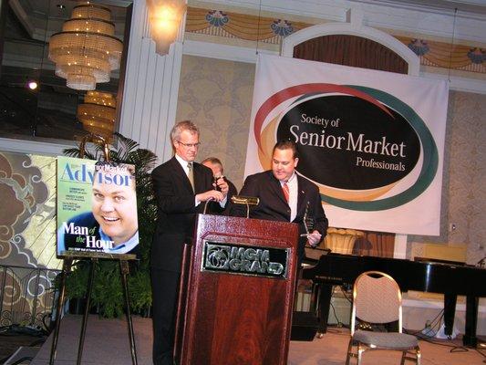 Winning the Hall of Fame Award at the MGM Hotel...