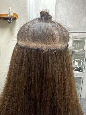 Low density hair, high risk sew-in extension install