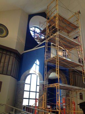 Rose Window Installation~ St. Ignatius Church, Oregon, OH